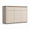 Aparador Retangular em MDF Bege e Nogueira Escura 160 x 40 x 90 cm