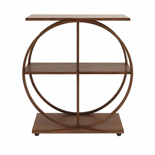 Consola em MDF Folheado a Nogueira Castanho, 100 x 30 x 100 cm